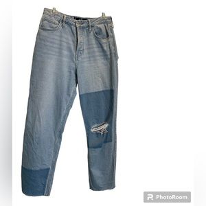 Hollister Ultra High Rise Vintage Straight Jeans Distressed Womens 28x27